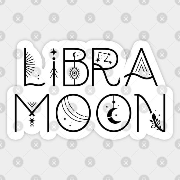 Libra moon sign celestial typography Sticker by lilacleopardco